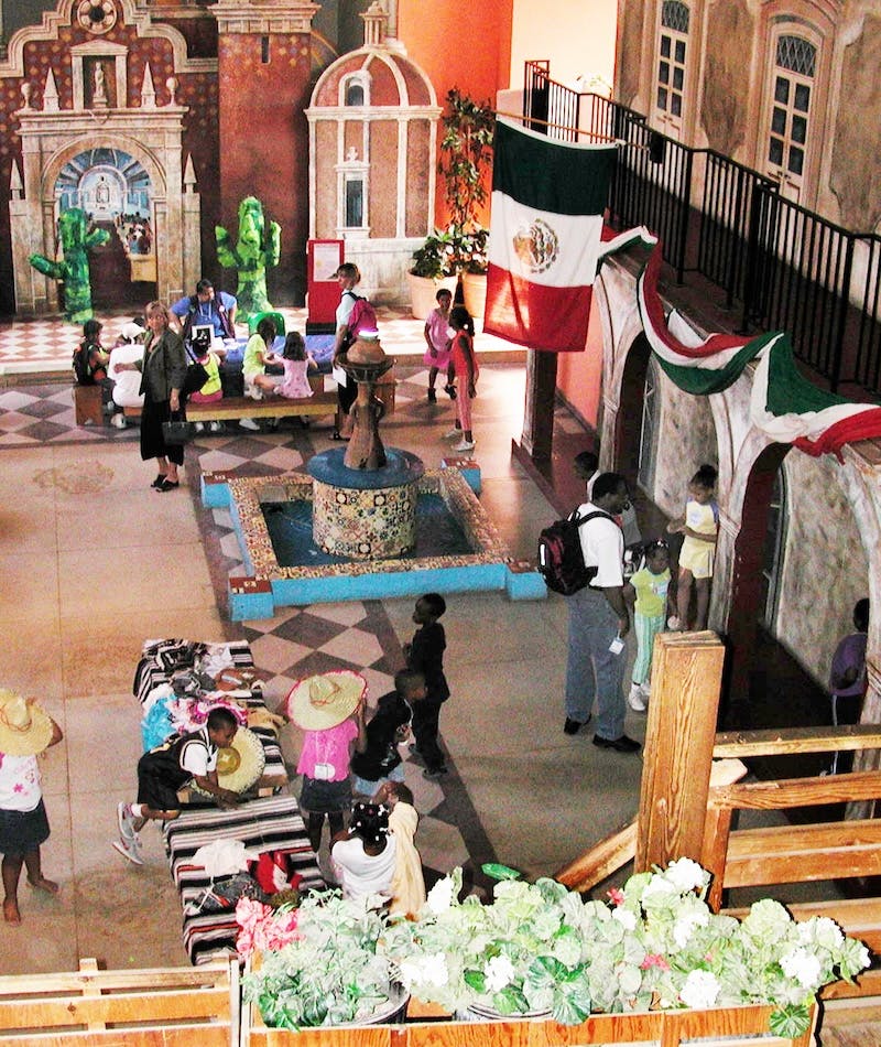 Shot of visitors in the Mexico Exhibit from Capital Children's Museum