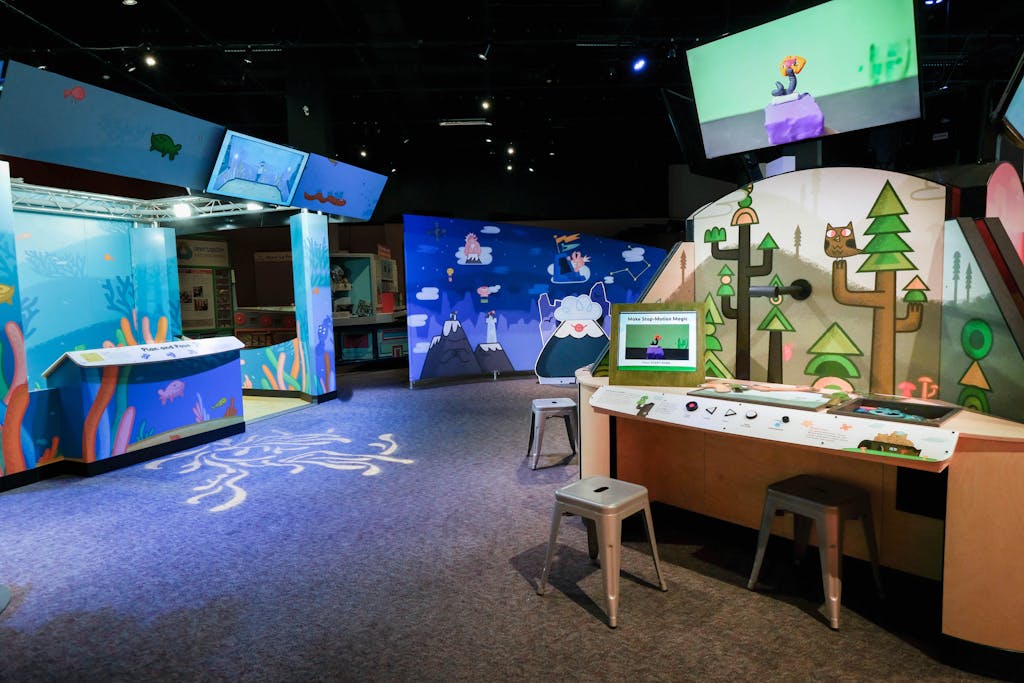 Wide view of Animationland exhibit